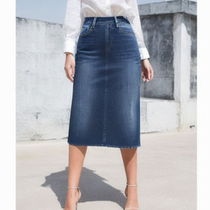 Jupes en jean décontractées et chics pour femmes - Confortables pour le quotidien, taille naturelle, antistatiques, 100 % coton - Product Image 1