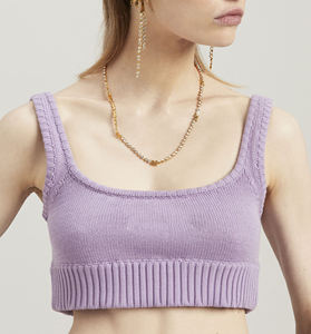 Wholesale Custom Embroidery logo Women Knitted Ribbed Crop tank <b>Top</b> - Product Image 4