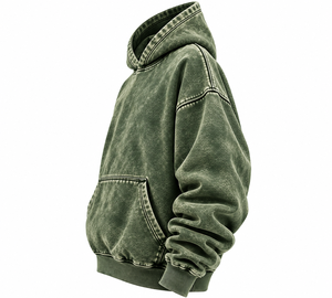 Sweat-shirt à capuche oversize pour homme, effet délavé, style streetwear, décontracté, en molleton, avec poche avant - Product Image 3