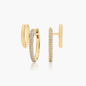 Elegantes Pendientes de Aro de Plata de Ley 925 Chapados en Oro con Moissanita, Diamantes Redondos Deslumbrantes, Diseño Ligero, Joyería Fina - Product Image 1