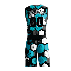 Uniforme de Baloncesto Personalizado de Alta Calidad, Impresión por Sublimación, Mangas Cortas, Transpirable, Tallas Grandes, 100% Poliéster, Logotipo Personalizado - Product Image 3