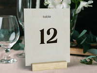 Porte-numéros de table rectangulaires en acrylique pour décoration de mariage, support de cartes photo brun naturel, porte-cartes de placement, support de menu