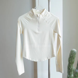 In Stock 8 Colors High Collar Button Competition Women <b>Equestrian</b> Base Layer Short Sleeve Shirts Mash Apparel Horse Riding Tops - Product Image 3