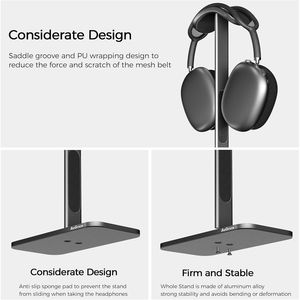 Supporto per Cuffie in Alluminio per Airpods Max con Modalità Sleep, Cuscinetto Protettivo Antiscivolo in Pelle, Accessorio Porta Cuffie - Product Image 4