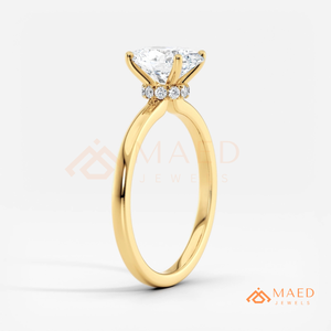 Moissanite Oval <b>Solitaire</b> <b>Ring</b> for Women Gold Tone Engagement Anniversary Jewelry Elegant Daily Wear Style - Product Image 6
