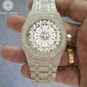 Montre de luxe pour homme Charm, acier inoxydable, lunette sertie de diamants, mouvement mécanique analogique, cadran de 40 mm, résistance à l'eau 10 bars, automatique - Product Image 1