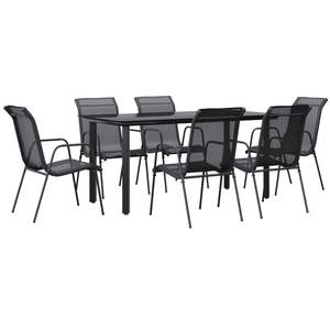 Ensemble de salle à manger de jardin noir anthracite - Product Image 2