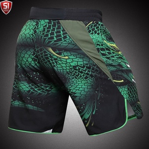 Pantalones Cortos de Boxeo para Hombre con Estampado de Dragón, Sublimados, de Secado Rápido, Deportivos, Cintura Elástica, Corte Medio, Verde y Negro, Poliéster, Cordón Ajustable - Product Image 4