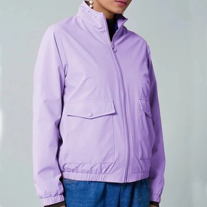 Wholesale Waterproof <b>Women's</b> Bomber <b>Jacket</b> Hooded Zipper Closure Pockets <b>Lightweight</b> All Seasons - Product Image 6