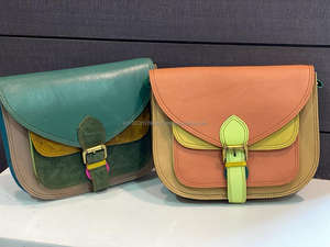 Sac à main à bandoulière en cuir véritable pour femmes, multicolore, nouvelle collection, tendance - Product Image 5