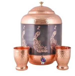 Distributeur d'eau élégant en cuivre, au design classique, avec robinet pratique et grande capacité pour le stockage d'eau dans la cuisine à domicile - Product Image 6