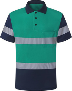 Chemises polo de sécurité réfléchissantes imperméables grande taille pour le travail de nuit, travaux routiers, haute visibilité, noir - Product Image 1