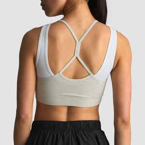Sujetador Deportivo de Diseño Personalizado para Mujer, Ropa de Yoga de Doble Capa, Cuello en U, Ajuste al Cuerpo, Compresión, Transpirable, Ligero, Color Sólido - Product Image 6