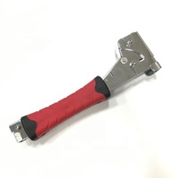 JY586 Jann Yei Agrafeuse manuelle robuste en acier inoxydable avec poignée rouge, capacité de 145 agrafes, chargement arrière, pour meubles et bricolage