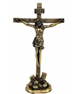 Bishop's Blessing Crucifix For Catholic Church Religious Prayer Use Christmas Home Decorative Crucifix Altar In Brass Antique - Product Image 1