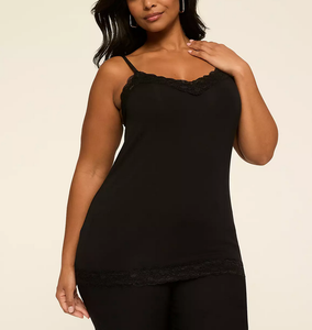 Top de tirantes finos de encaje transpirable de punto para mujer, con copa completa y elástico, estilo crop, ideal para verano. - Product Image 3