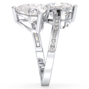 REYES New Design Heart Shape 4.2 Carat Moissanite Fine Jewelry in <b>925</b> Sterling <b>Silver</b> Engagement Promise <b>Rings</b> For Women - Product Image 5