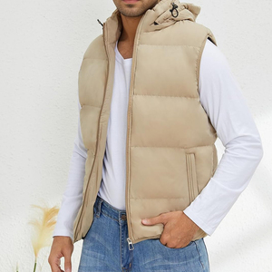 Gilet matelassé sans manches pour homme, veste légère et chaude pour l'hiver, vêtement décontracté d'extérieur, fournisseur en gros - Product Image 2