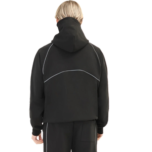 Men's Custom Pullover Hoodie Sweatshirt <b>Raglan</b> Sleeve Sportswear Reflective Piping Athletic Training Casual Streetwear <b>Top</b> - Product Image 2