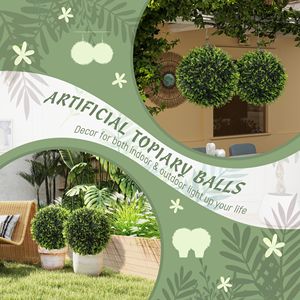 2 Pezzi di Sfere Topiarie da 45 cm per Interni ed Esterni, Piante in Plastica di Cedro con Protezione UV, Colore Verde, per Decorazioni di Laurea - Product Image 4