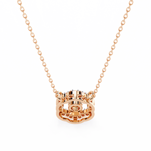 Minimalist 14K <b>Solid</b> <b>Gold</b> Round Cut Set Lab Diamond Solitaire <b>Pendant</b> Necklace for Women Party Gift - Product Image 5