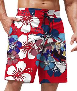 Pantalones cortos informales para hombre, estampado de palmeras, cintura elástica con cordón, playa tropical, vacaciones de verano, camiseta blanca colorida, camiseta de verano para hombre - Product Image 1