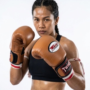Guantes de Boxeo de Cuero Vacuno Genuino de Primera Calidad, Cierre Ajustable con Gancho y Bucle, Unisex, Logotipo Personalizado, Venta al Por Mayor, Guantes Retro - Product Image 1
