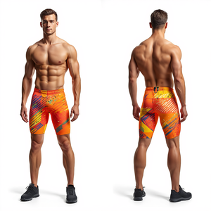 Pantalones Cortos Deportivos Premium para Hombre, Color Naranja Brillante, con Diseño Gráfico, Tela Ligera de Alto Rendimiento y Diseño Deportivo Dinámico - Product Image 3