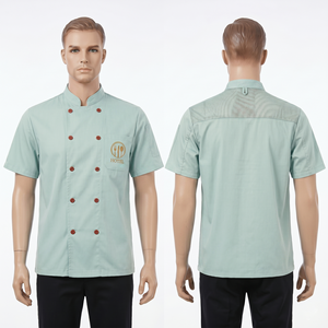 ชุดเชฟผู้ชาย ผ้าโพลีคอตตอนทวิล 240 GSM สีม่วงอ่อน แขนยาว เสื้อแจ็คเก็ตกระดุมสองแถว ปักลายตามสั่ง พิมพ์ลาย ป้ายทอ - Product Image 5