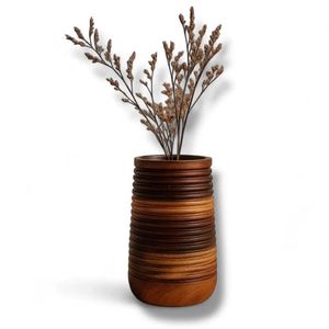 Jarrón de Mesa de Madera Hecho a Mano con Acabado Brillante, Diseño Moderno y Minimalista para Exhibición Floral - Product Image 6