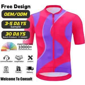 Maillot de cyclisme unisexe à manches courtes de haute qualité, conception professionnelle personnalisée OEM, coupe-vent, grande taille, sans couture, maillot de cyclisme personnalisé pour femmes - Product Image 1