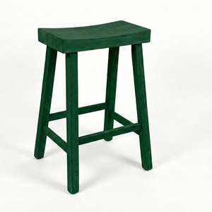 Taburete Alto de Barra, Redondo, de Madera de Caucho Sólida, Moderno, Minimalista, Mueble para el Hogar, Duradero y Ligero - Product Image 1