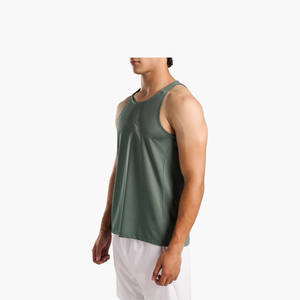 Camiseta sin mangas de algodón para hombre, personalizada al por mayor, transpirable, de color liso, lavada, para fitness y gimnasio - Product Image 2
