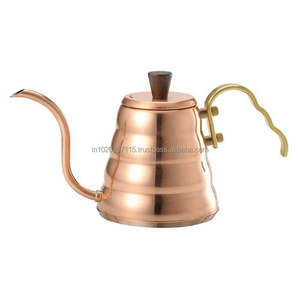 Bouilloire en cuivre à base large avec forme antique et poignée artisanale idéale pour les étagères de table et les accessoires de cheminée - Product Image 3