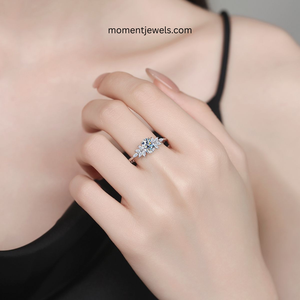 Bague en argent S925 avec design de feuille unique, bague géométrique en forme de feuille à la mode pour femmes, 1 pièce - Product Image 1