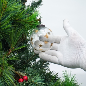 Wholesale Golden <b>Star</b> Christmas Ornament Transparent Round <b>Hanging</b> Bauble Minimal Tree Decoration - Product Image 4
