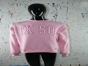 เสื้อสเวตเชิ้ตคอเต่า TX SOC สีชมพู 100% สีขาว ปักลาย апплика คอเสื้อกว้าง ยี่ห้อ CLUSH SPORTS - Product Image 3