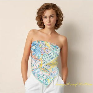 Nouveau Châle de protection solaire pour femme, Grand foulard carré, Foulard de poitrine, Foulard en soie, Foulard de tête, Foulard de luxe pour femme - Product Image 1