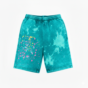 Pantalones Cortos Casuales de Algodón Pesado para Hombre, Estilo Streetwear, con Lavado Ácido y Salpicaduras de Pintura Marrón, Venta al por Mayor - Product Image 4