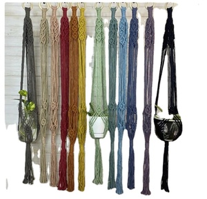 <b>Macrame</b> Plant Hanger 42 Inch Long Crochet Plant Hangers <b>Macrame</b> Planter Boho Wall <b>Art</b> Decor Vintage Style - Product Image 1