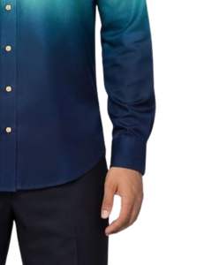 Camisa Formal para Hombre en Degradado Azul Turquesa, Algodón Premium, Manga Larga, Cierre de Botones, Estilo Casual Elegante, Fabricante Personalizado, Suministro OEM - Product Image 6