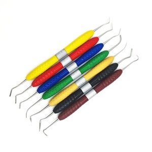 Juego de 7 piezas para restauración dental: espátulas de resina con mango de silicona para estética, kit de restauración estética, herramientas de cuchillo de resina y espátula dental. - Product Image 4