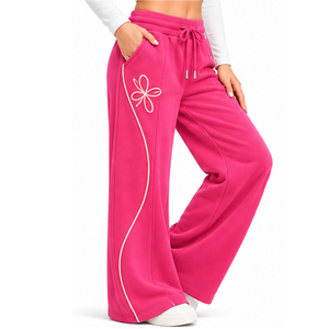 <b>Womens</b> Flared Fleece Pants Wide Leg <b>Trousers</b> Custom Casual Sweatpants Wholesale Manufacturer Supplier OEM ODM Private Label Wear - Product Image 6