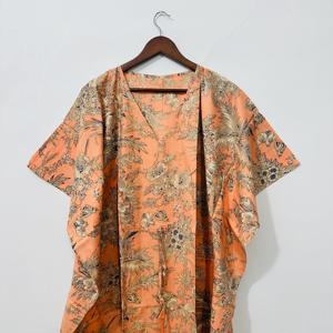 Luxury Style Hand Block Print Cotton <b>Kaftan</b> Plus Size Lightweight Printed Summer Cover-Up Great Price Cotton <b>Kaftan</b> for Women - Product Image 4