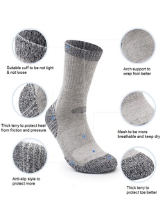 Chaussettes de randonnée unisexes en laine mérinos de haute qualité, épaisses, colorées, personnalisées, entièrement en tissu éponge, pour garder au chaud, vente en gros - Product Image 4