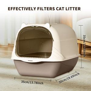Lettiera Portatile per Gatti Grande Capacità 9L Facile da Riporre per Vari Scenari Inclusa l'Adozione, Realizzata in Materiale PP ABS - Product Image 1