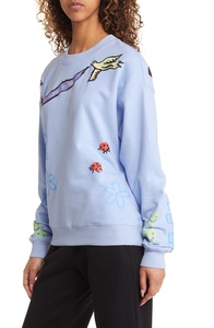 Sweat-shirt graphique oversize décontracté à col rond et manches longues en molleton doux, pull tendance en coton premium pour femme - Product Image 5