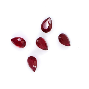 Rubis naturels de Bangkok, formes poire calibrées 6x7mm, pierres précieuses de rubis naturelles facettées en vrac pour la fabrication de bijoux, prêtes à l'emploi - Product Image 3