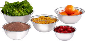 Ensemble de bols à mélanger en acier inoxydable de 5 pièces fournitures de cuisine gigognes cuisson préparation des aliments facile au lave-vaisselle bols à salade stockage facile - Product Image 6