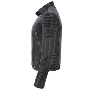 Chaqueta de Motociclista de Cuero Genuino Napa para Mujer, Marca Smart Range, Personalizada, con Cierres YKK, Acolchada, OEM, ODM, Etiqueta Privada - Product Image 2